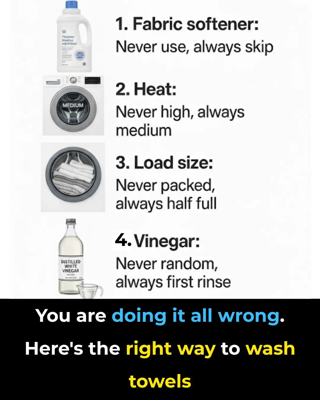 You are doing it all wrong. Here’s the right way to wash towels