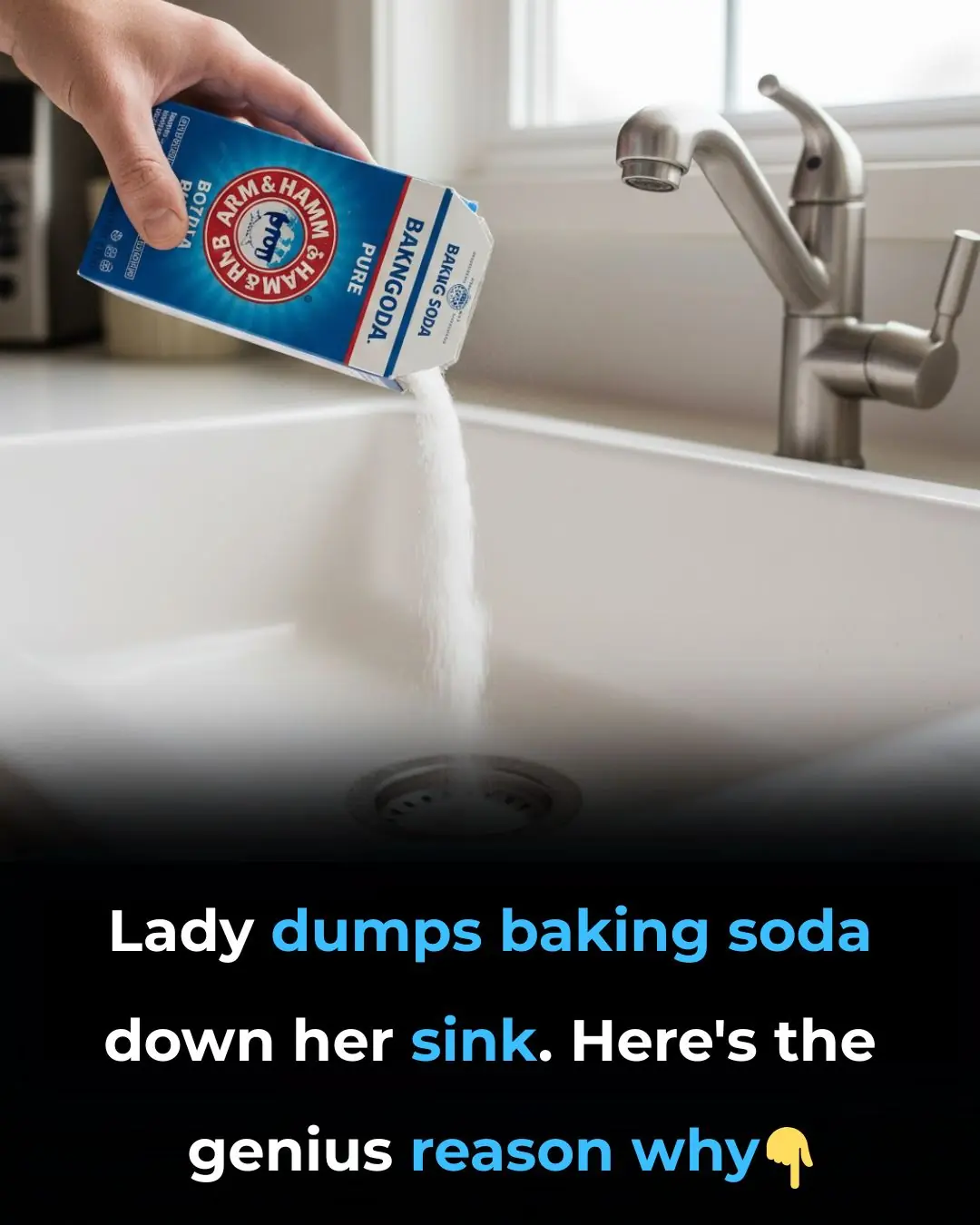 Lady dumps baking soda down her sink. Here’s the genius reason why