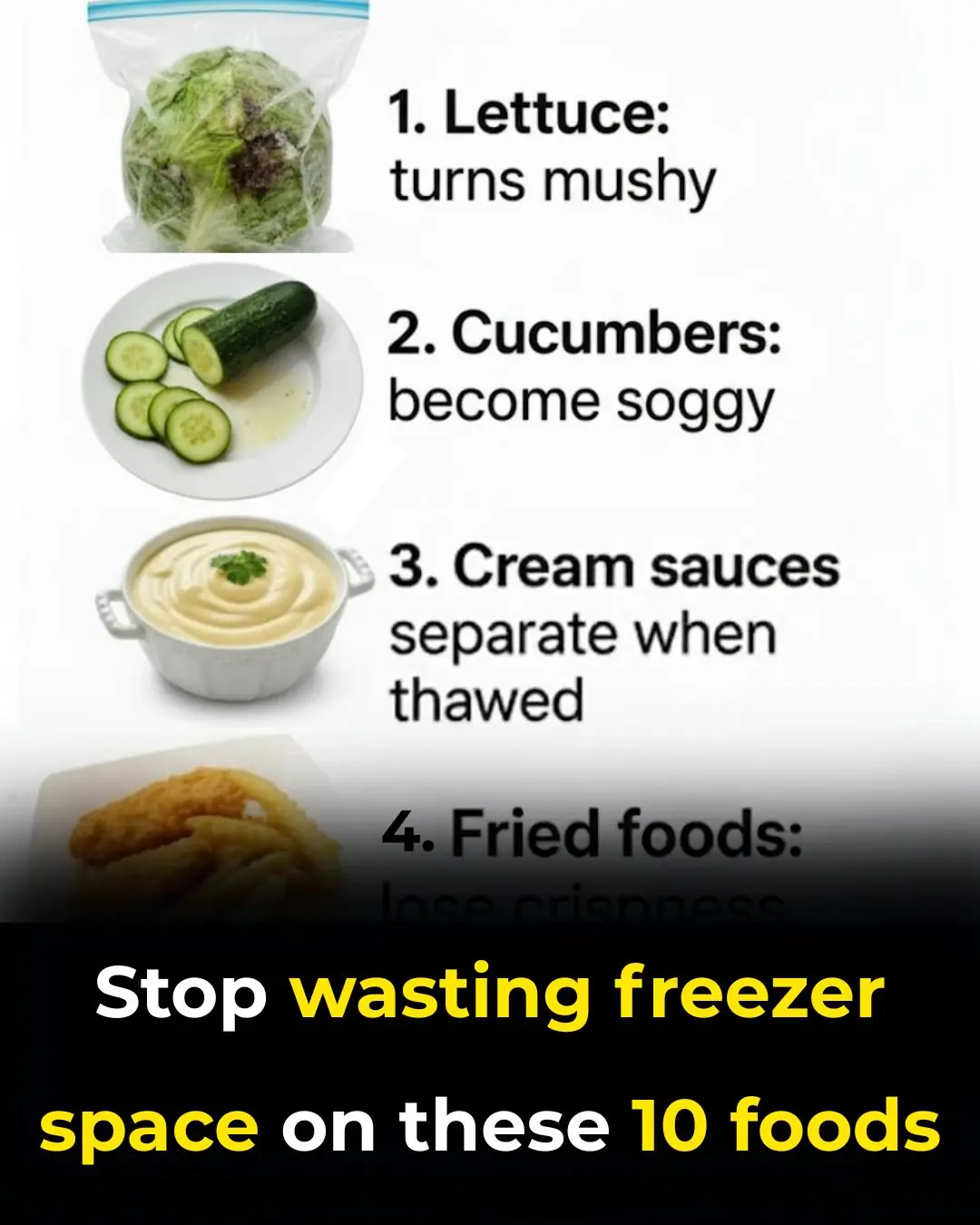 Stop wasting freezer space on these 10 foods