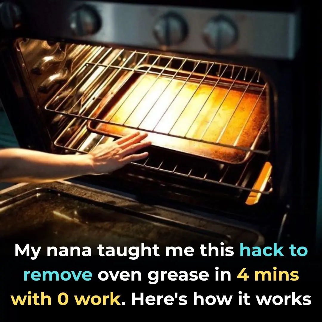 My nana taught me this hack to remove oven grease in 4 mins with 0 work. Here’s how it works