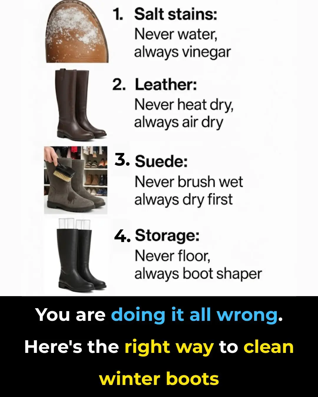 You are doing it all wrong. Here’s the right way to clean winter boots