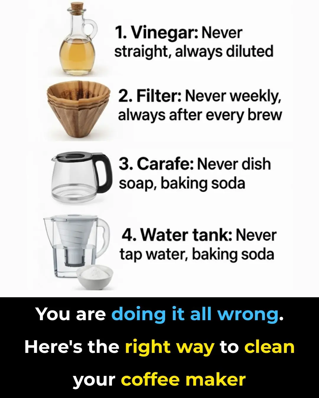 You are doing it all wrong. Here’s the right way to clean your coffee maker