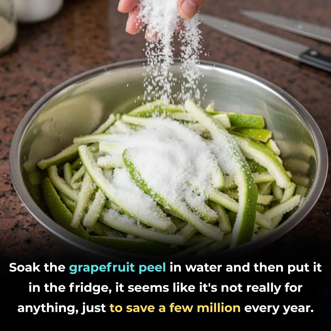 Soak grapefruit peels in water and then place them in the fridge, seems like it's not for anything but to save money every year