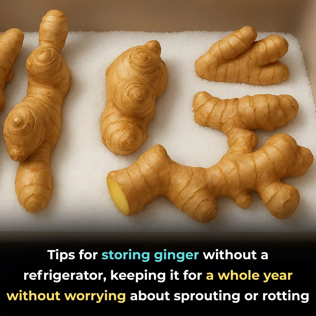 Tips for storing ginger without a refrigerator, keeping it for a whole year without worrying about sprouting or rotting
