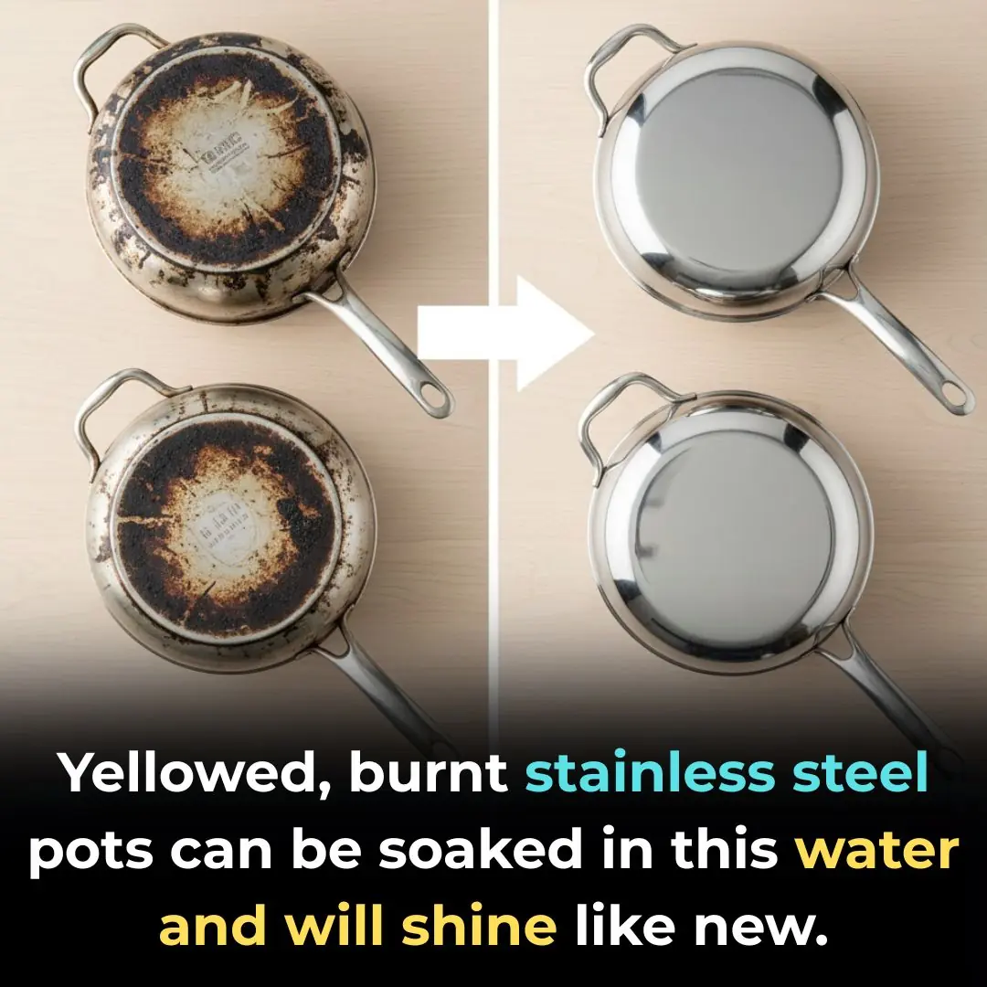 Yellowed, burnt stainless steel pots can be soaked in this water and will shine like new.