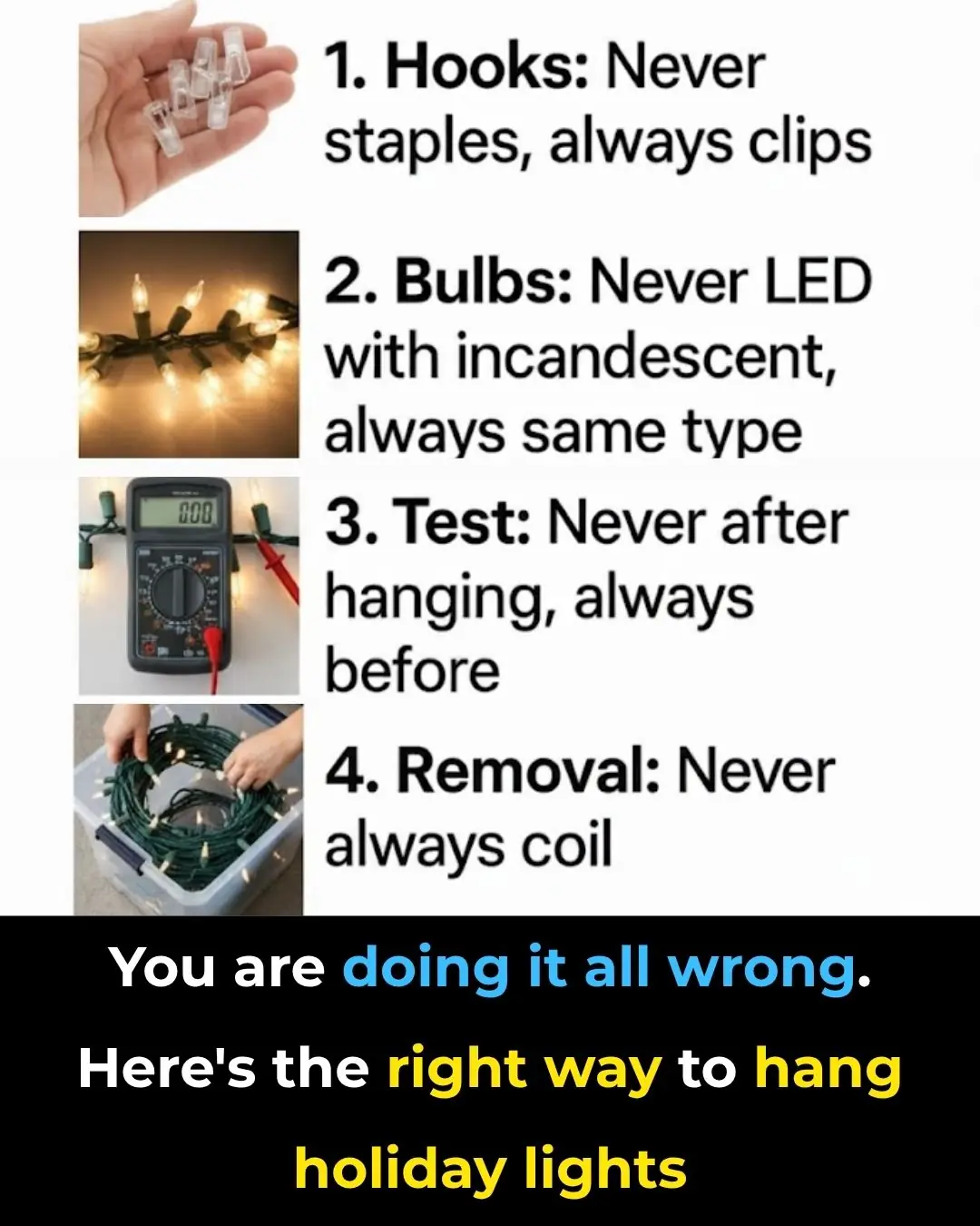You are doing it all wrong. Here’s the right way to hang holiday lights