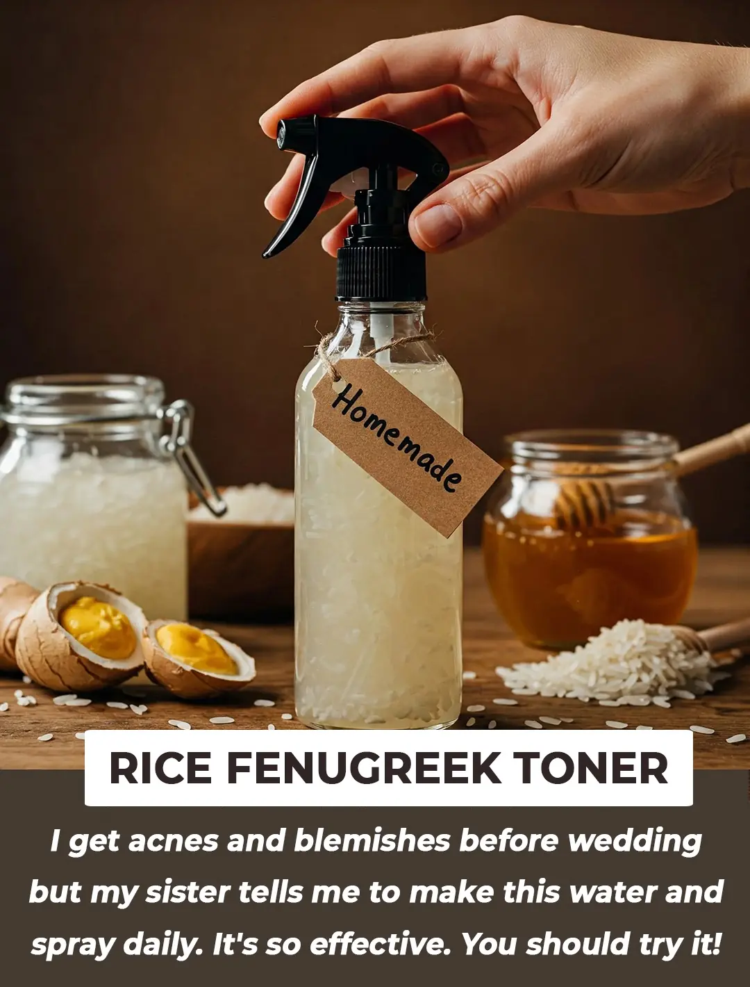 Homemade Rice water & Methi Dana Toner for Glowing Skin