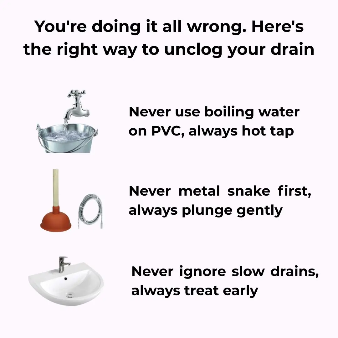 You’re doing it all wrong. Here’s the right way to unclog your drain