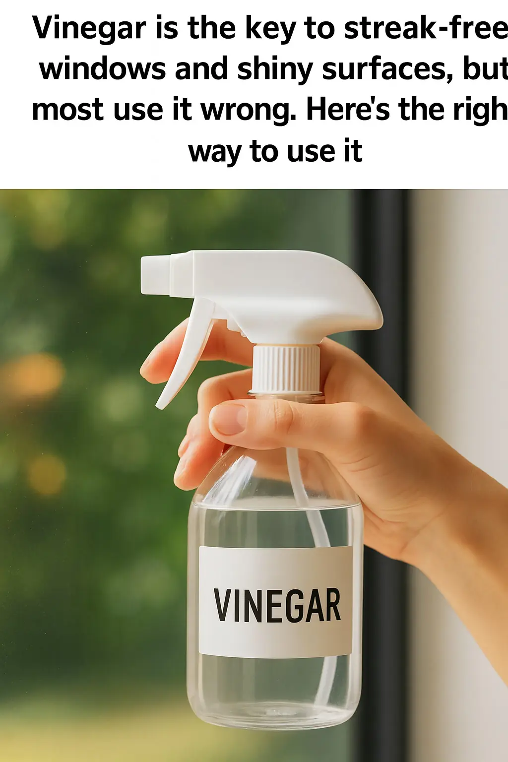Vinegar is the key to streak-free windows and shiny surfaces, but most use it wrong. Here's the right way to use it
