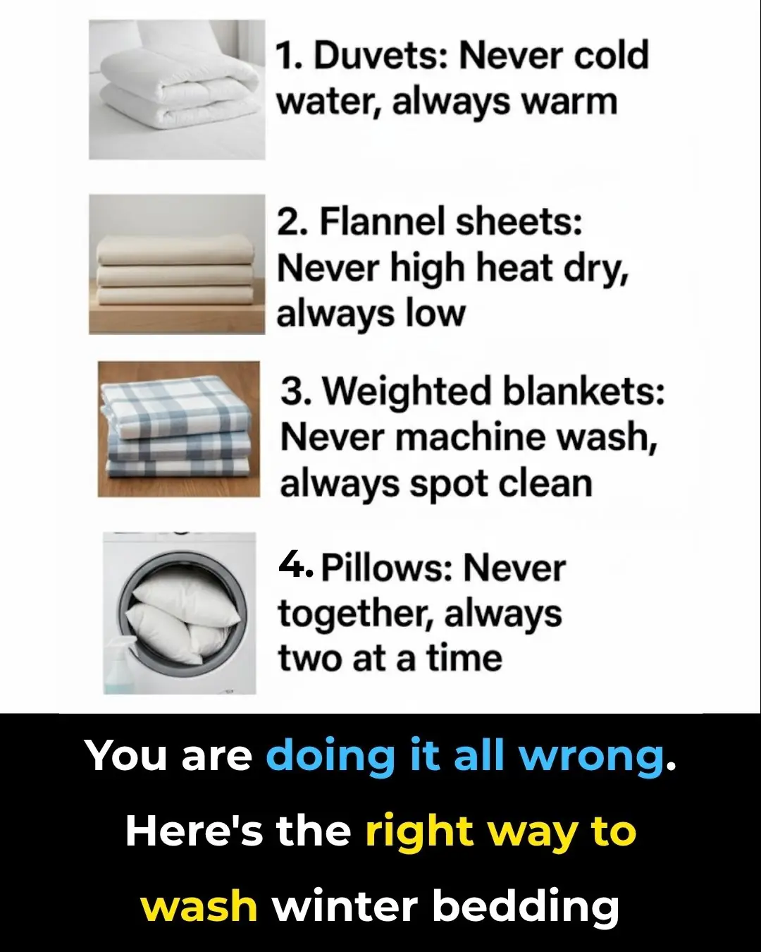 You are doing it all wrong. Here’s the right way to wash winter bedding