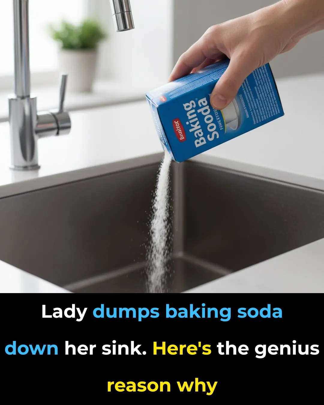 Lady dumps baking soda down her sink. Here’s the genius reason why
