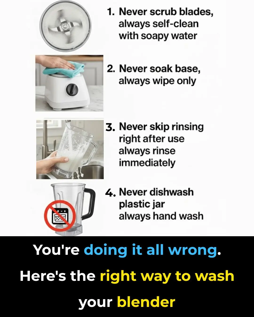 You’re doing it all wrong. Here’s the right way to wash your blender