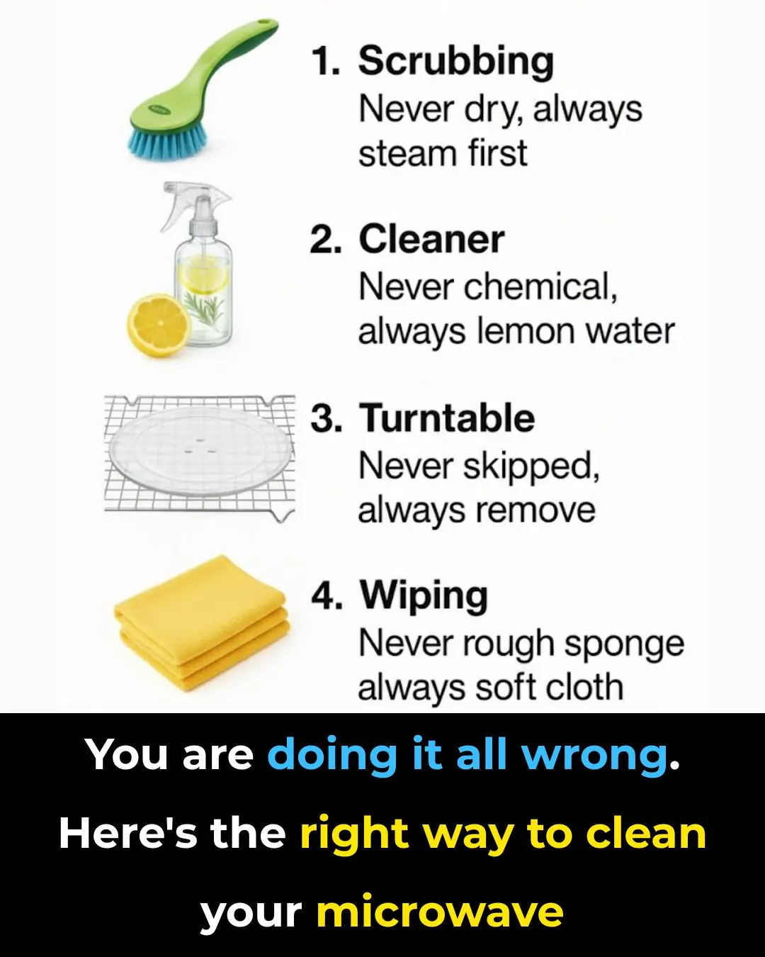 You are doing it all wrong. Here's the right way to clean your microwave