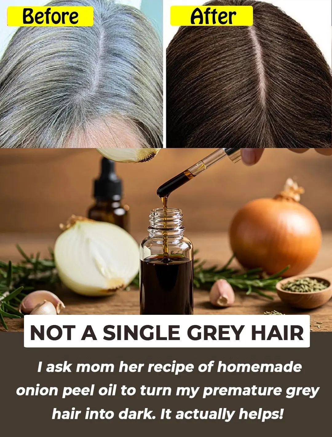 Homemade roasted onion peel for grey hair: A Natural Solution for Vibrant, Darker Hair