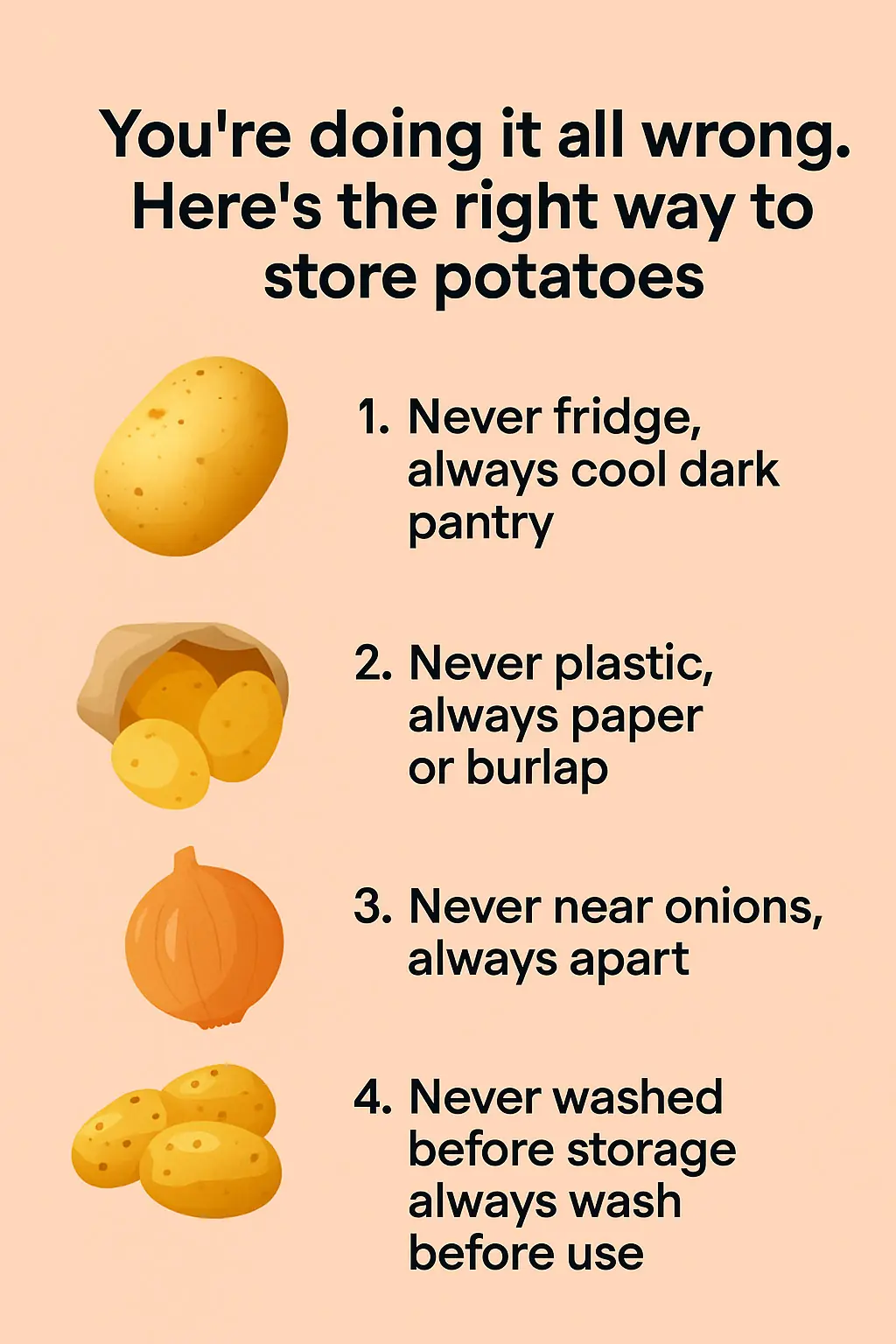 You're doing it all wrong. Here’s the right way to store potatoes