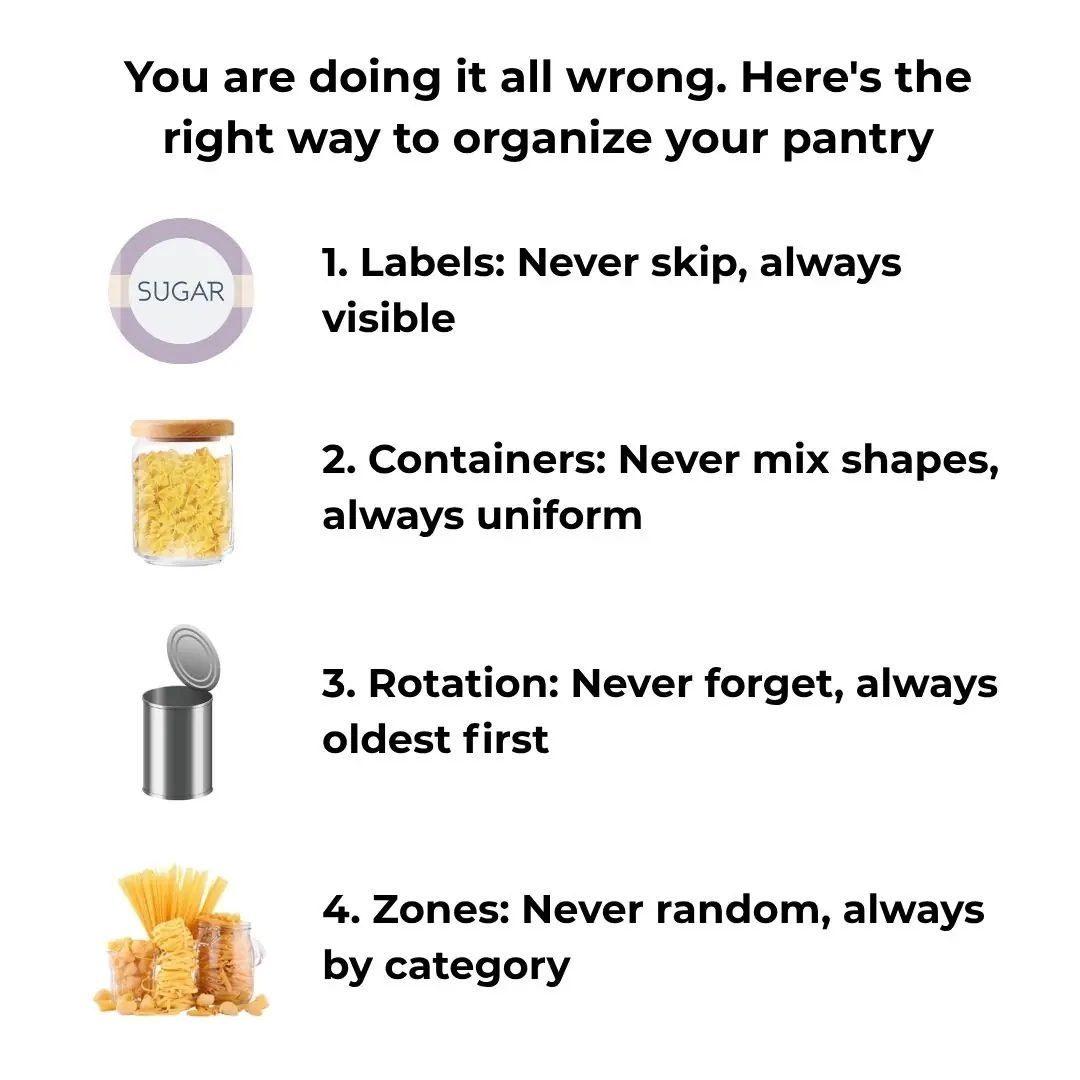 You are doing it all wrong. Here's the right way to organize your pantry