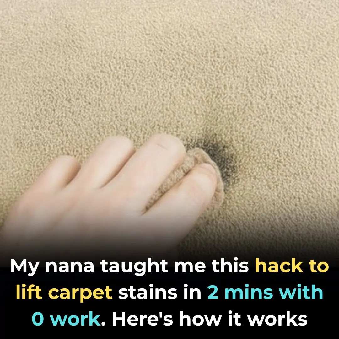 My nana taught me this hack to lift carpet stains in 2 mins with 0 work. Here’s how it works