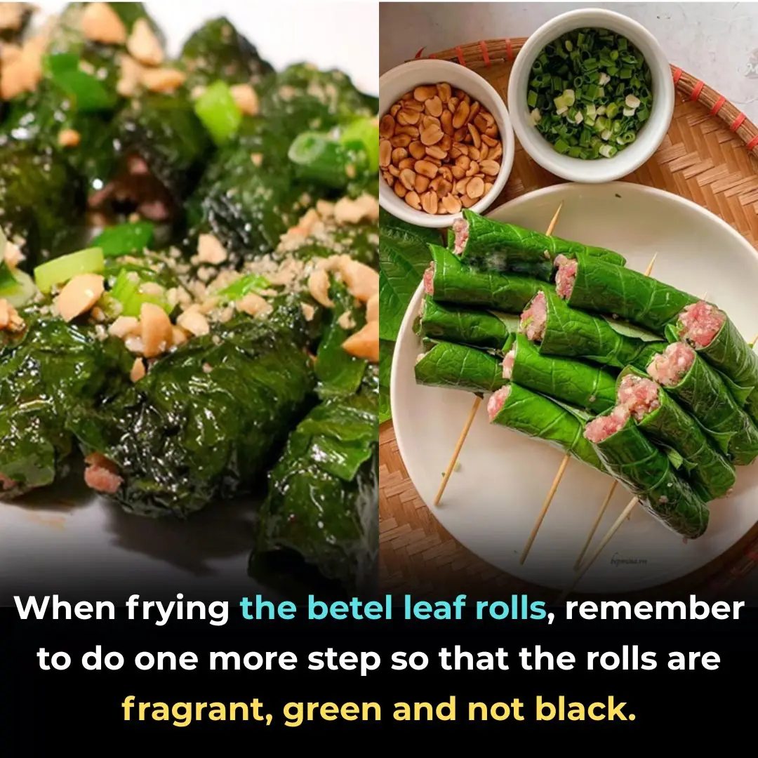 When frying lolot leaf patties, remember to take an extra step so the patties turn out fragrant, bright green, and not darkened.