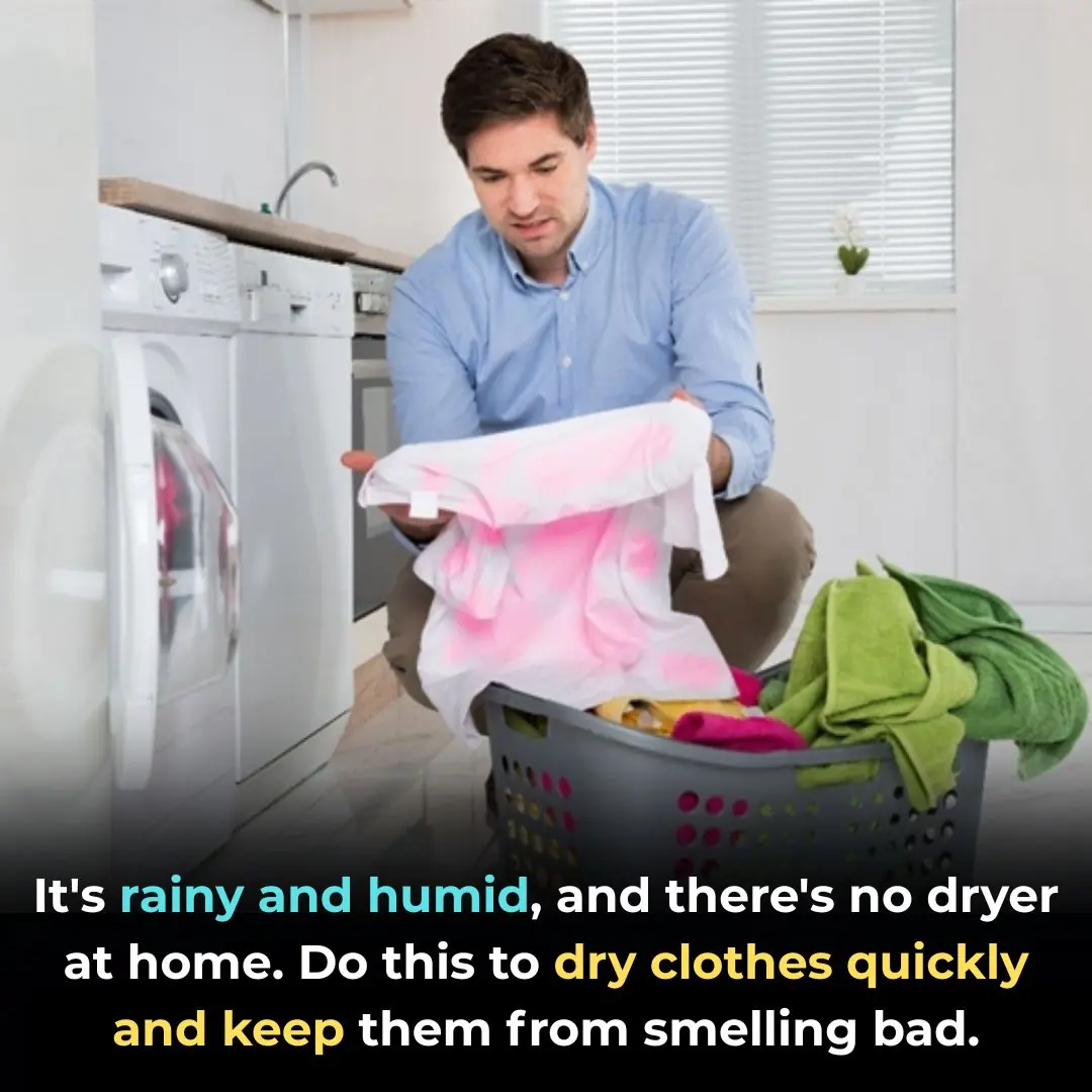 It's rainy and humid, and there's no dryer at home. Do this to dry clothes quickly and keep them from smelling bad.