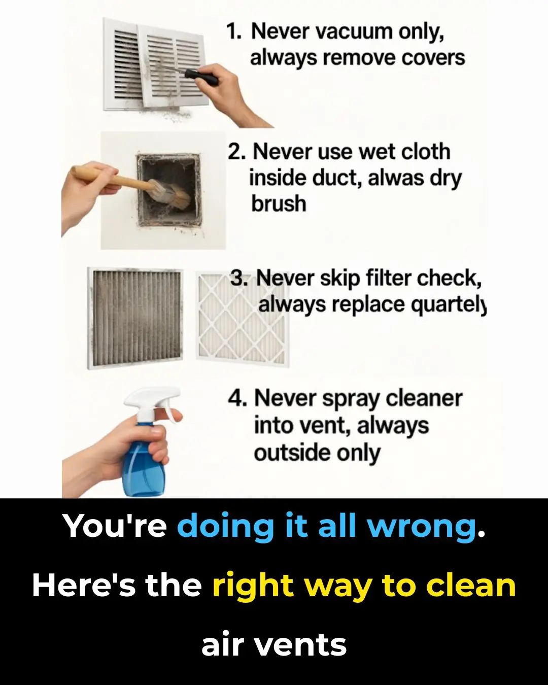 You’re doing it all wrong. Here’s the right way to clean air vents