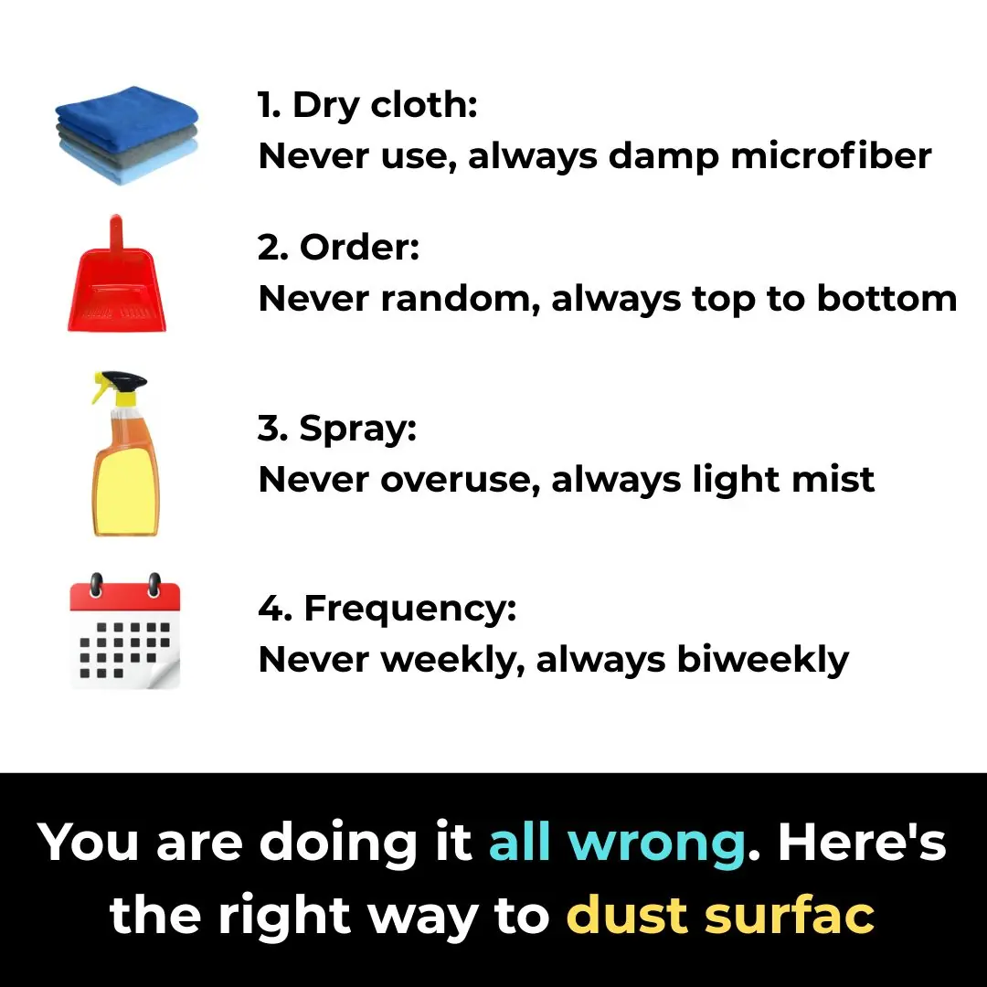 You are doing it all wrong. Here's the right way to dust surfaces