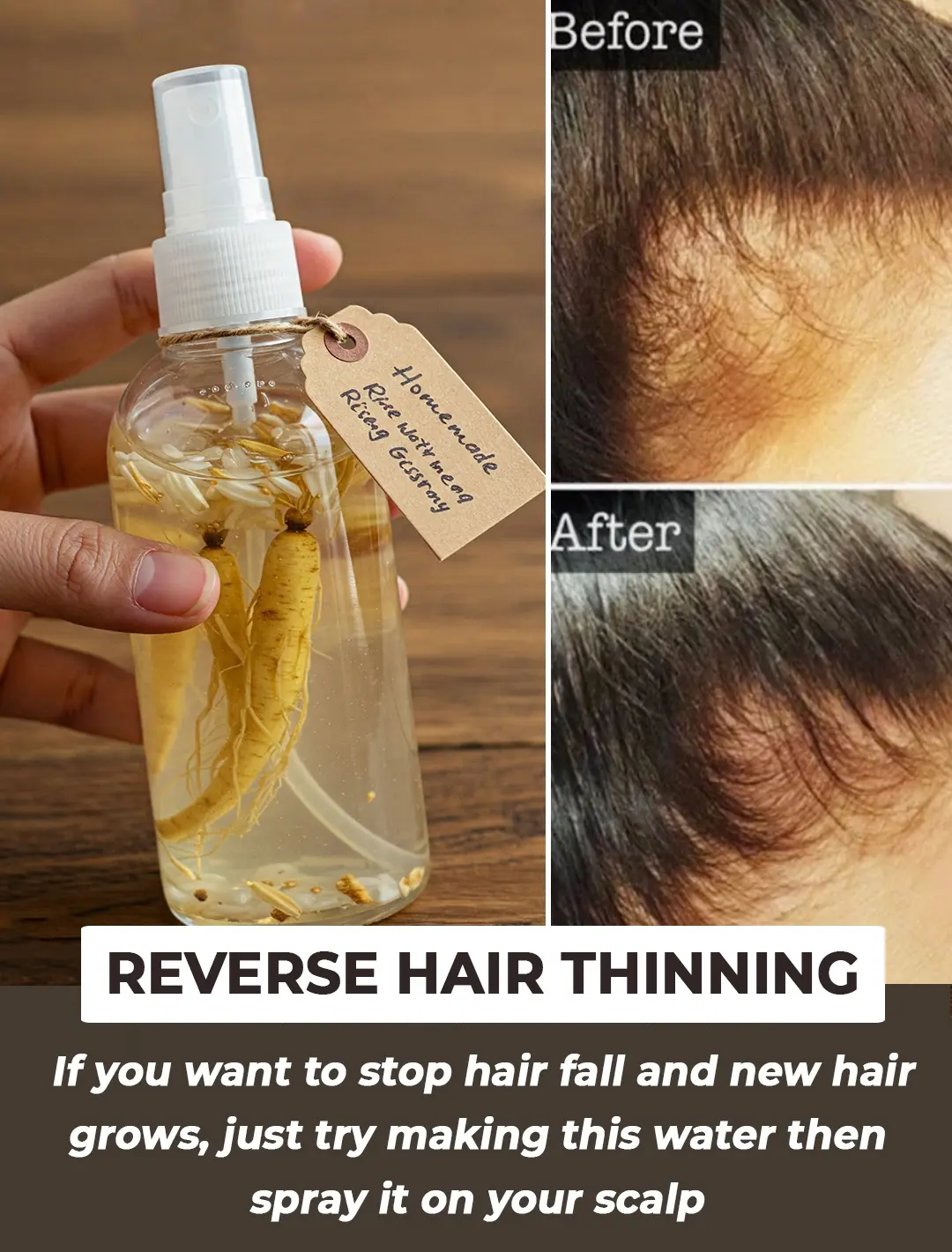 Boost your hair growth with rice water ginseng hair spray