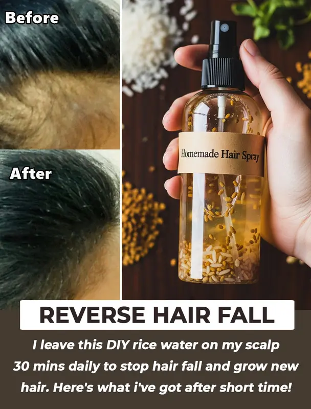 Rice and Fenugreek Hair Spray: The Natural Solution for Hair Fall, Growth, and Scalp Health