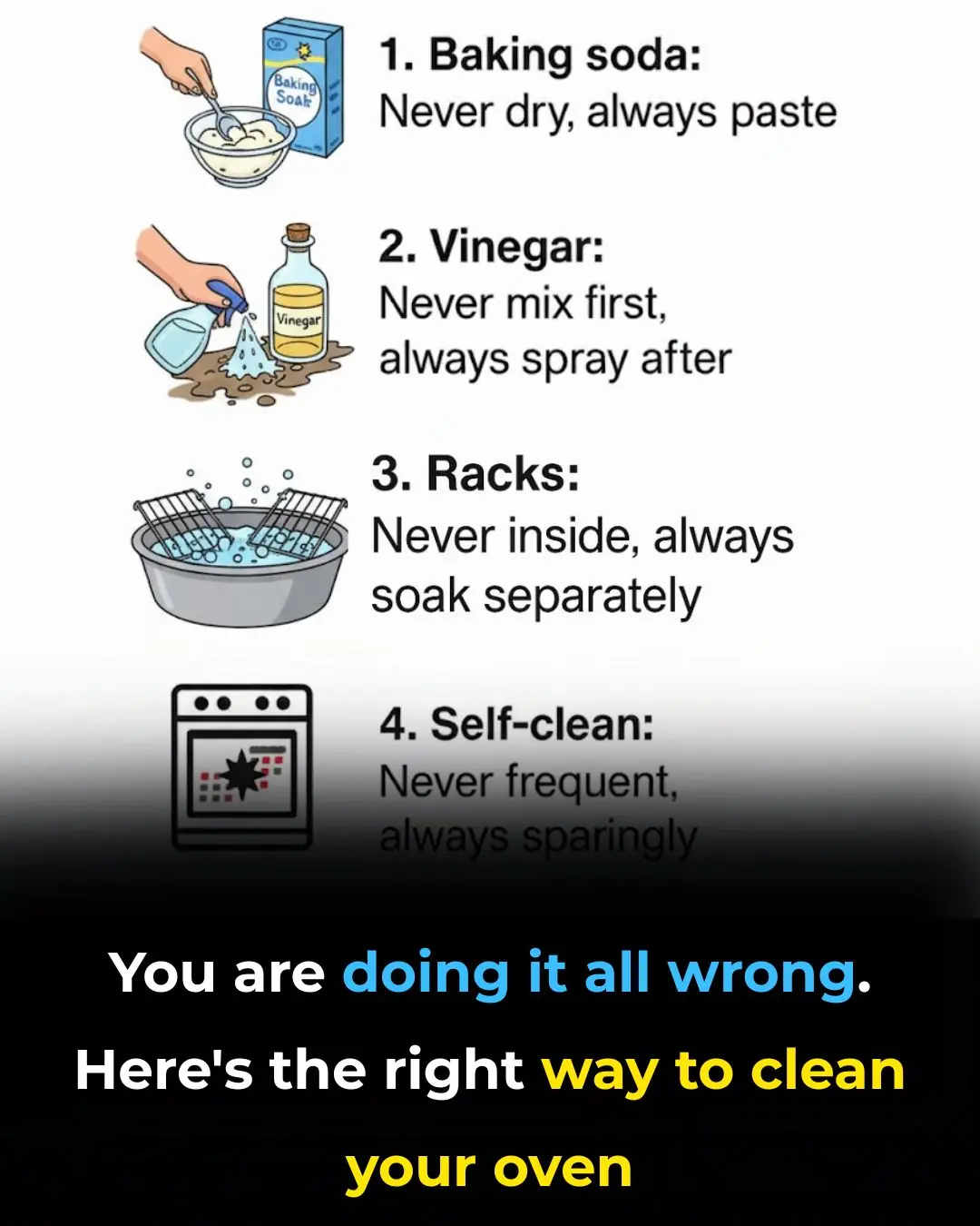 You are doing it all wrong. Here's the right way to clean your oven