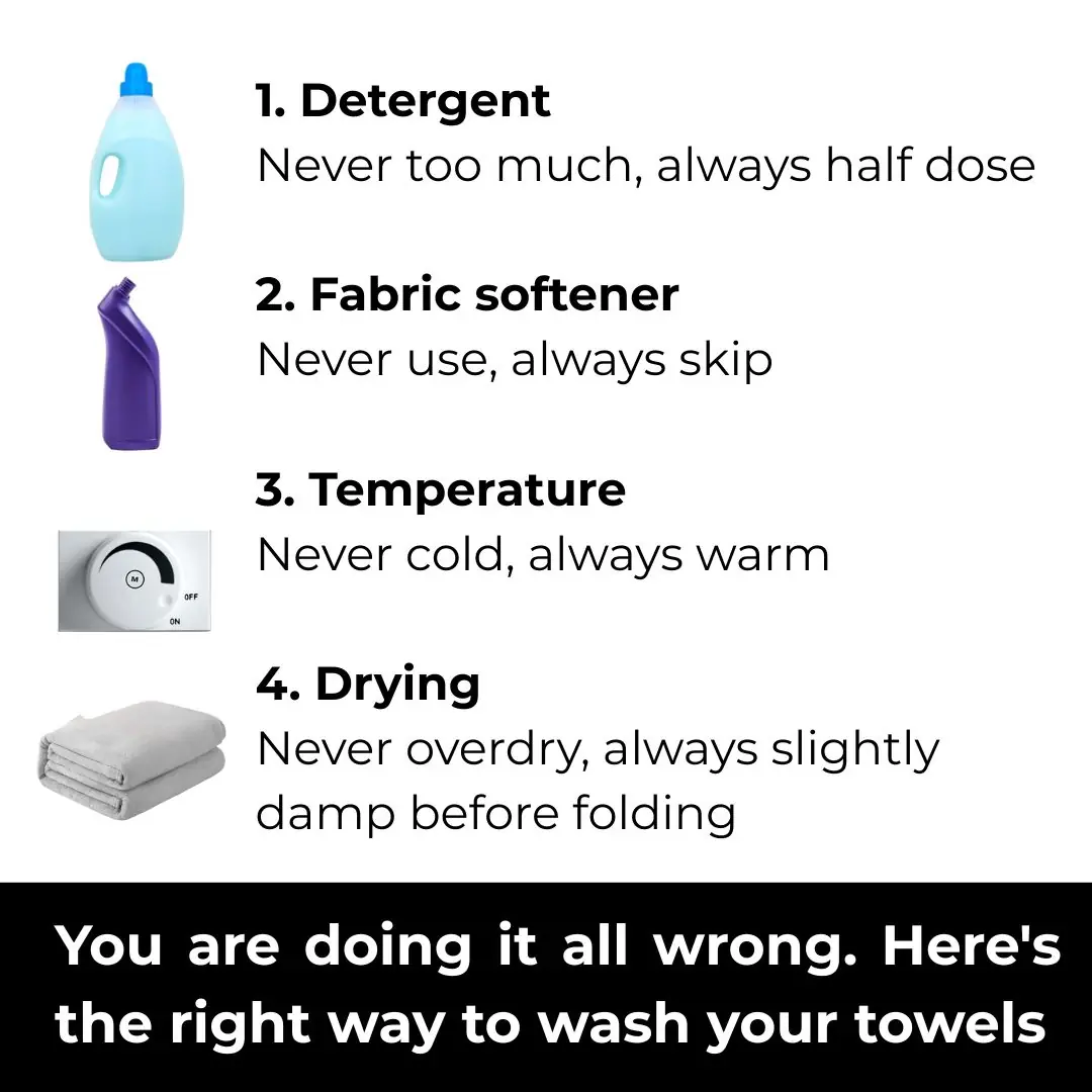 You are doing it all wrong. Here's the right way to wash your towels