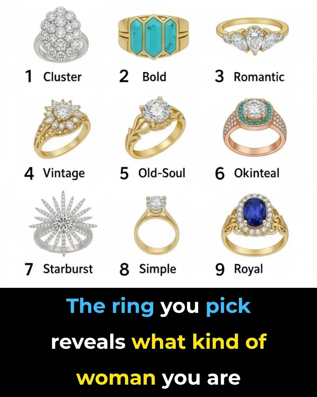 The ring you pick reveals what kind of woman you are
