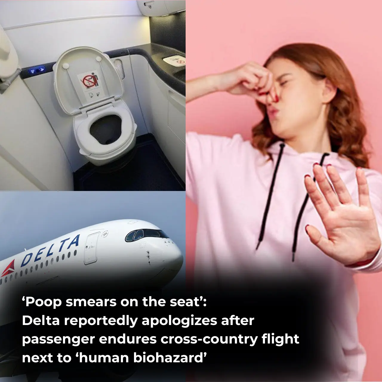 ‘Poop smears on the seat’: Delta reportedly apologizes after passenger endures cross-country flight next to ‘human biohazard’