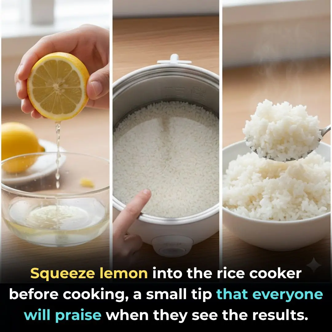 Squeeze lemon into the rice cooker before cooking, a small tip that everyone will praise when they see the results.