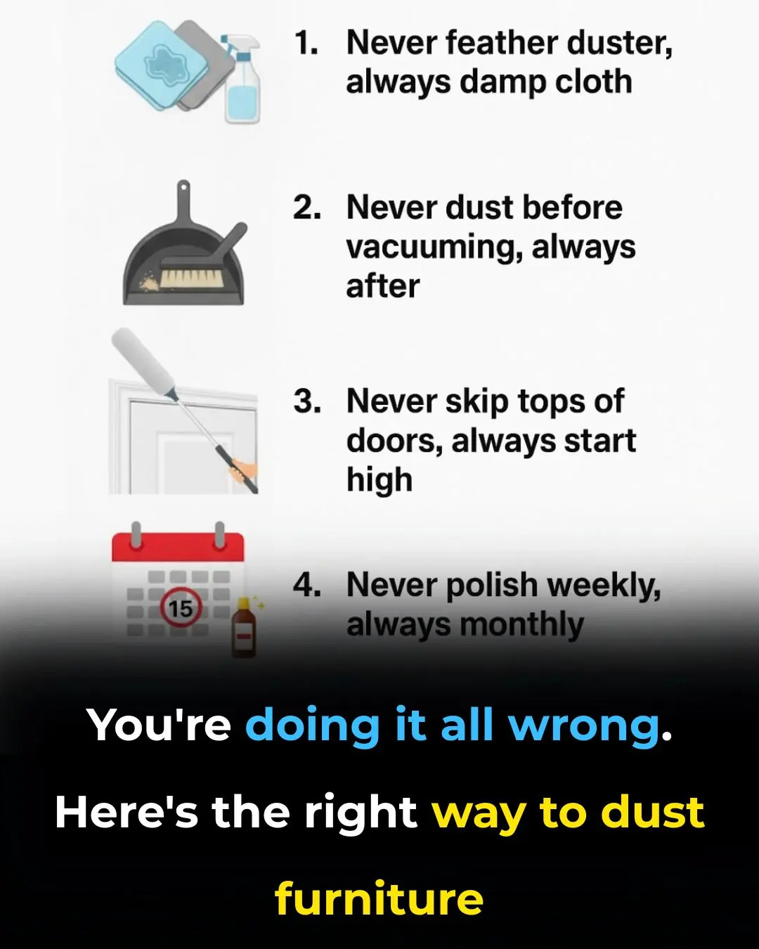 You’re doing it all wrong. Here’s the right way to dust furniture
