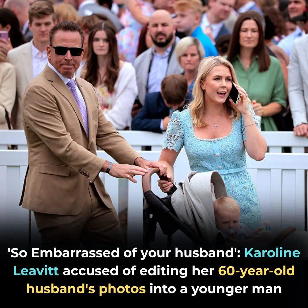 ‘Forgot to Smooth Out His Hands’: Karoline Leavitt’s Family Photo Sparks Suspicion — Fans Say Her Husband’s Face Looks One Age and His Hand Looks Another