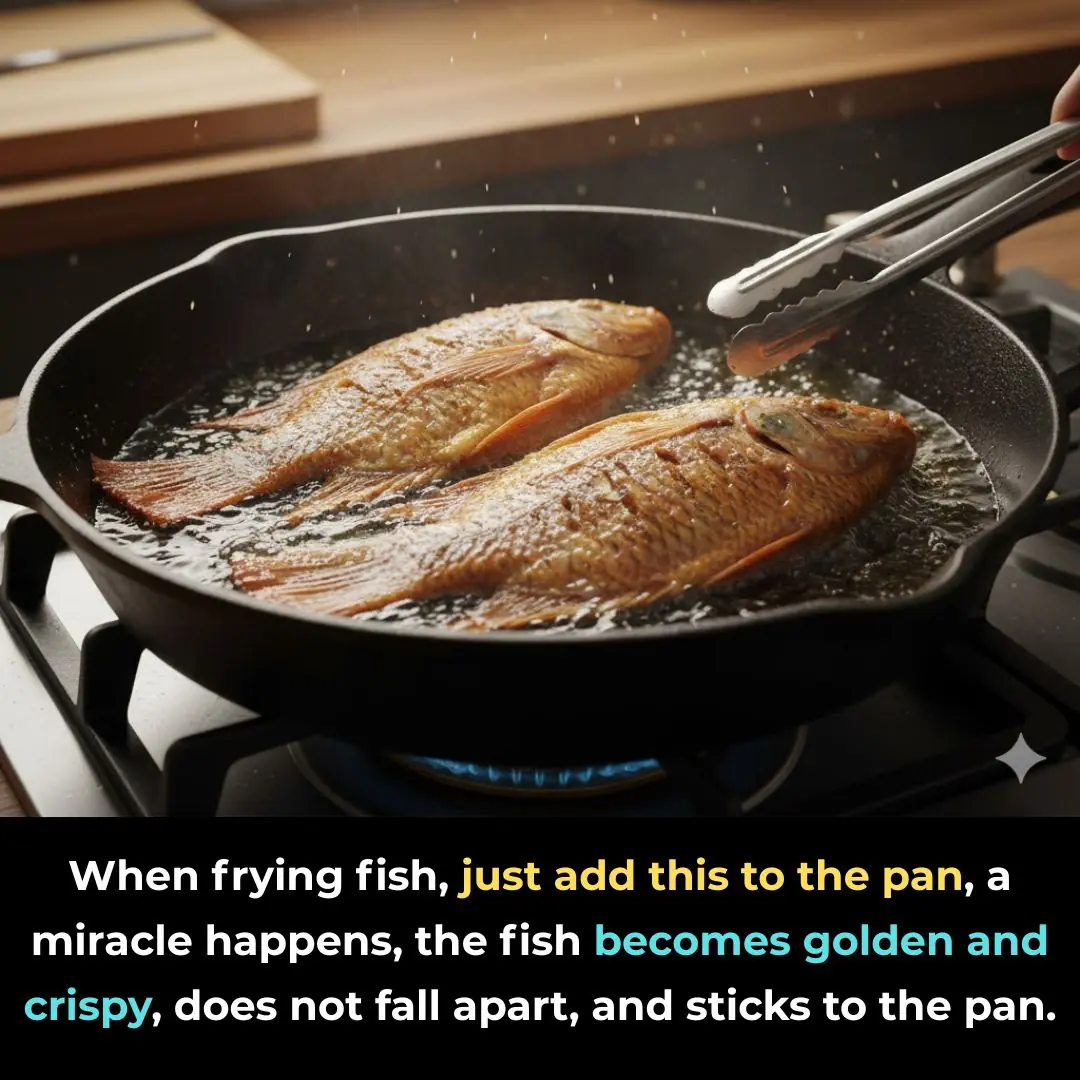 When frying fish, just add this to the pan, a miracle happens, the fish becomes golden and crispy, does not fall apart, and sticks to the pan.