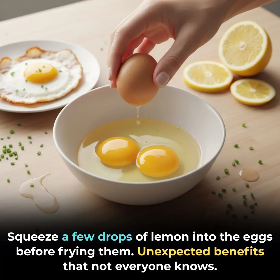 Squeeze a few drops of lemon into the eggs before frying them. Unexpected benefits that not everyone knows.