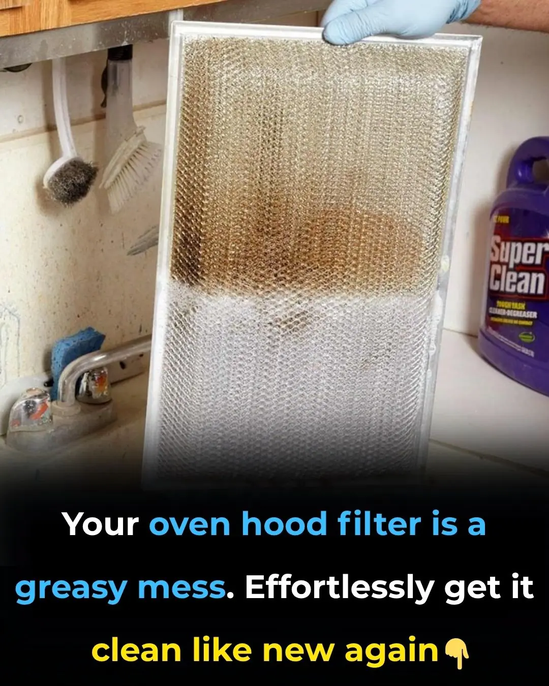Your oven hood filter is a greasy mess. Effortlessly get it clean like new again