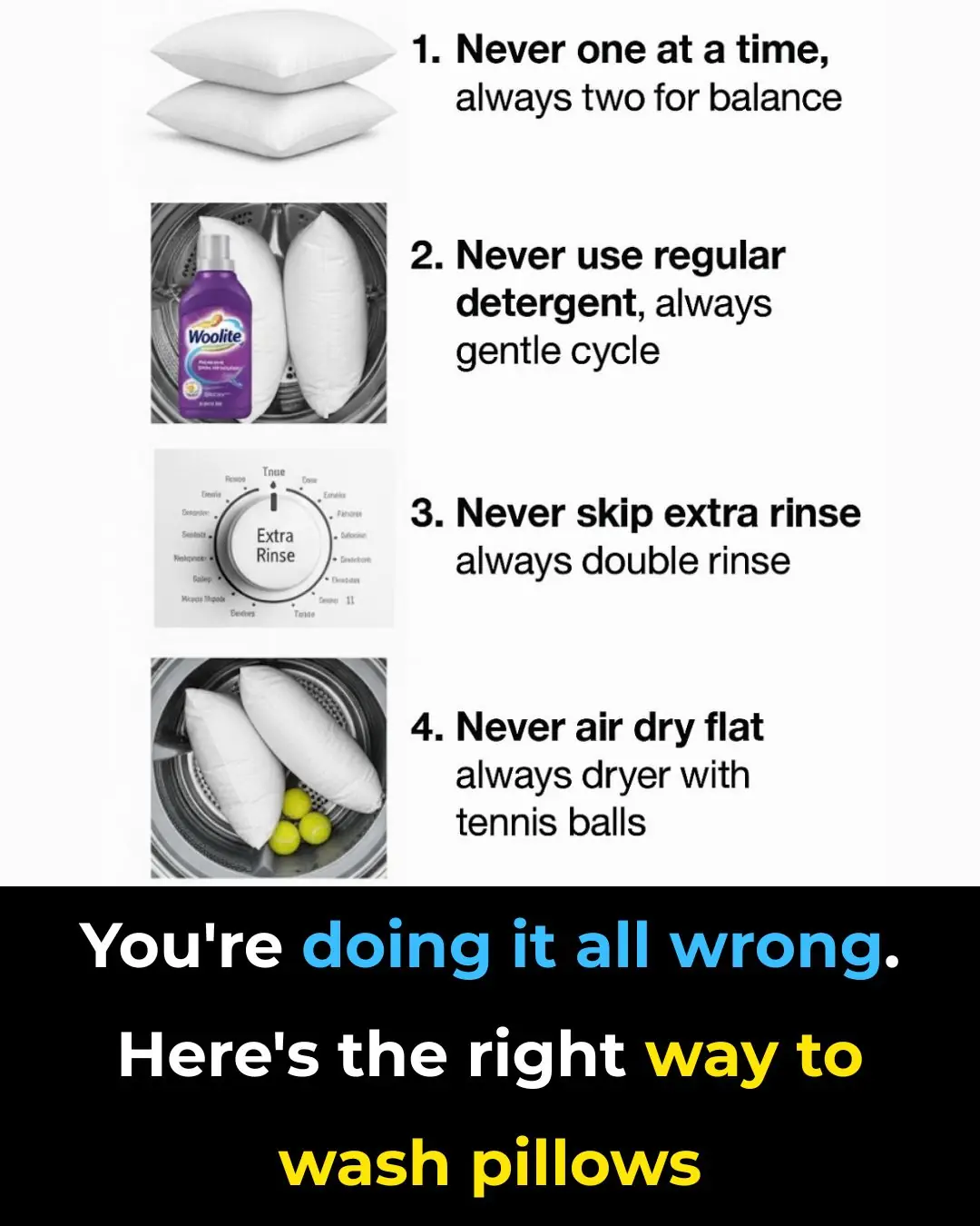 You’re doing it all wrong. Here’s the right way to wash pillows