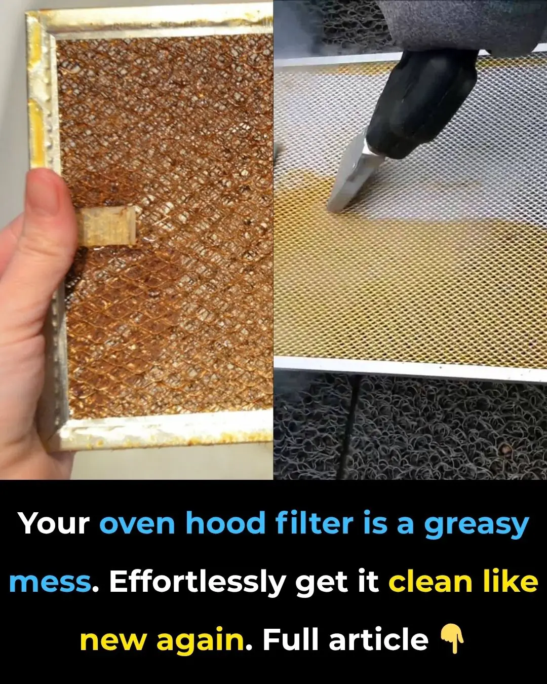 Your oven hood filter is a greasy mess. Effortlessly get it clean like new again
