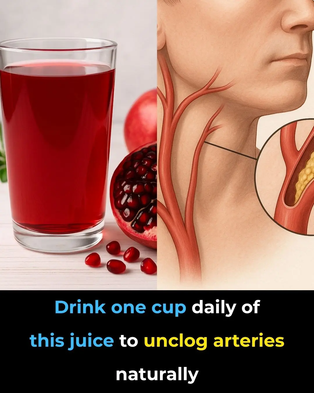 Drink one cup daily of this juice to UNCLOG arteries?