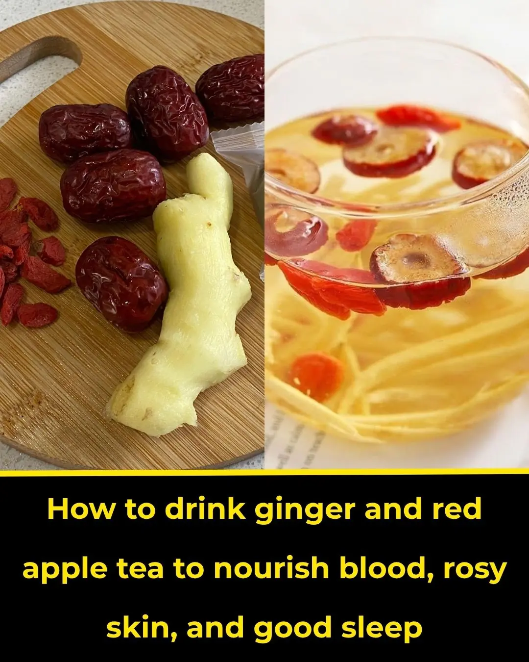 How to drink ginger and red apple tea to nourish blood, rosy skin, and good sleep