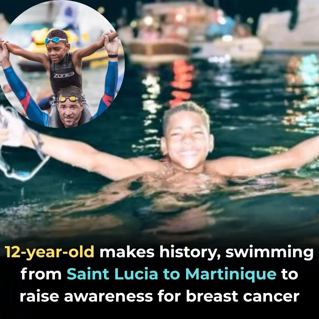 12-Year-Old Makes History, Swimming From Saint Lucia to Martinique To Raise Awareness For Breast Cancer