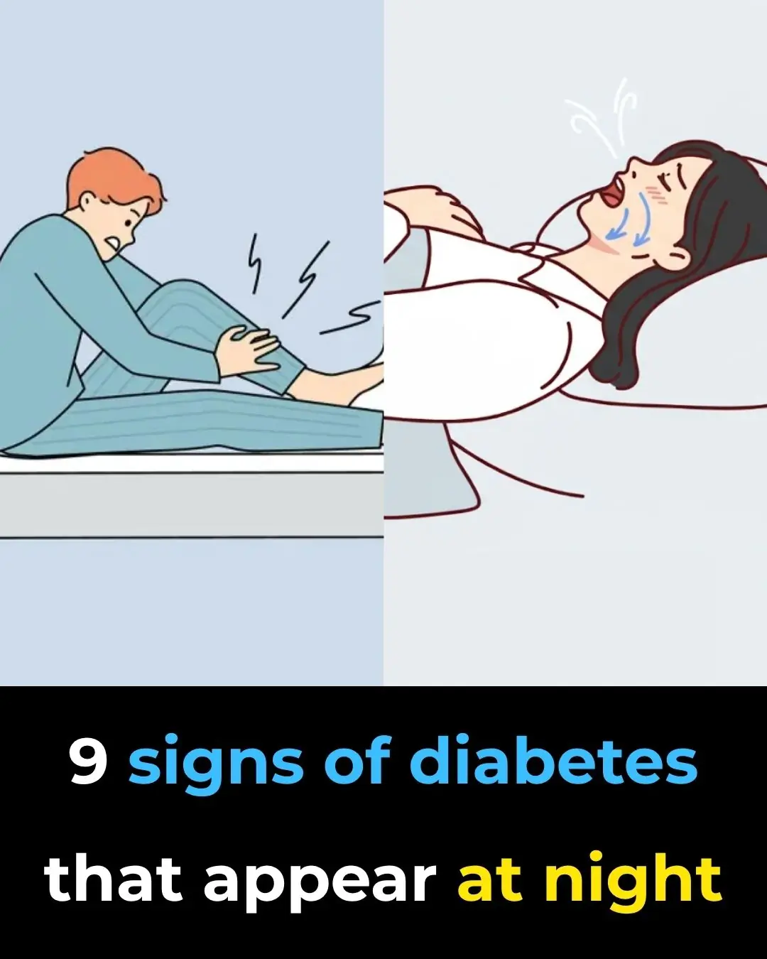 🌙 9 Signs of Diabetes That Appear at Night — What You Should Know