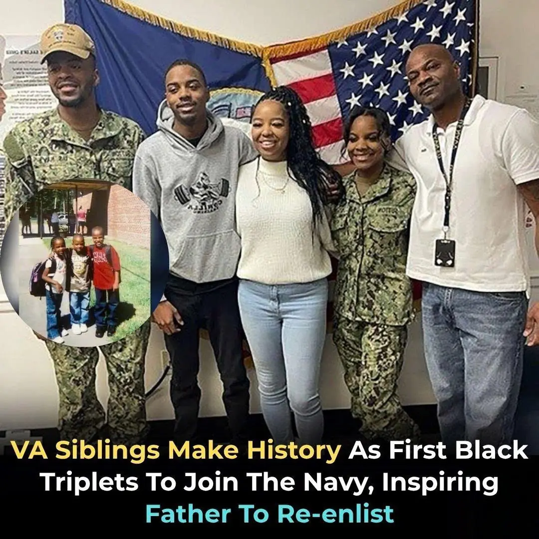 VA Siblings Make History As First Black Triplets To Join The Navy, Inspiring Father To Re-enlist