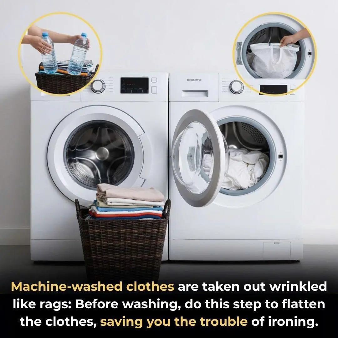 Machine-washed clothes are taken out wrinkled like rags: Before washing, do this step to flatten the clothes, saving you the trouble of ironing.