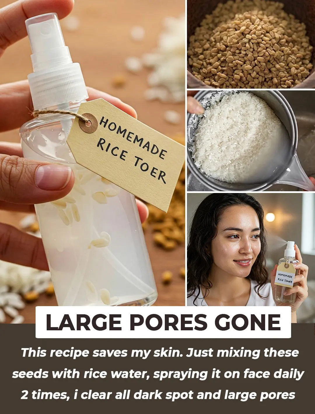 Homemade Rice water & Methi Dana Toner for Glowing Skin