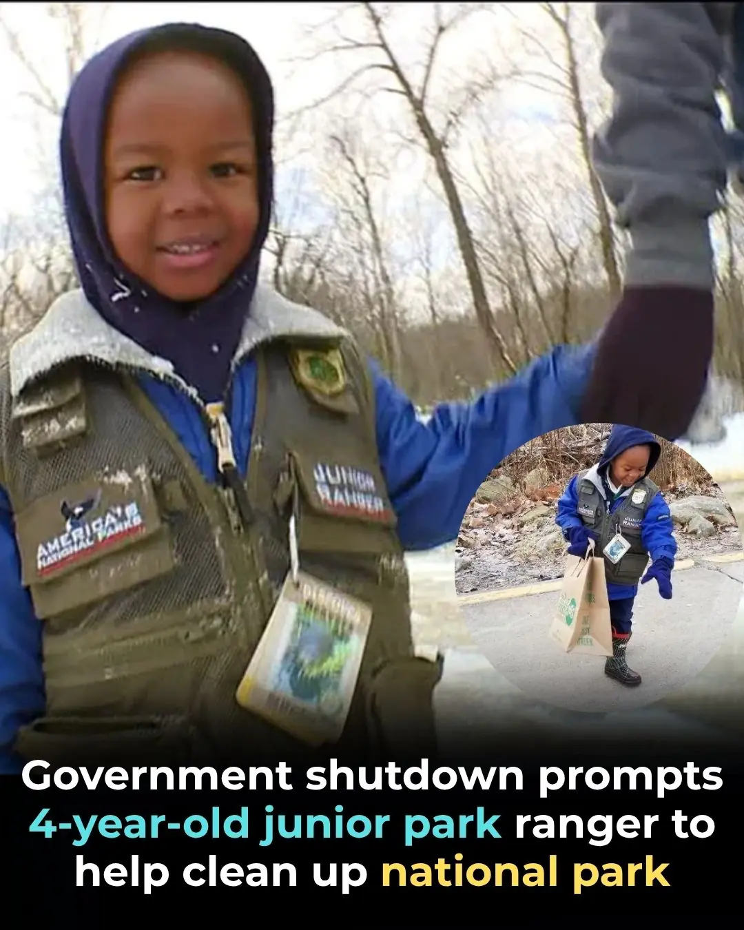Government Shutdown Prompts 4-Year-Old Junior Park Ranger to Help Clean Up National Park