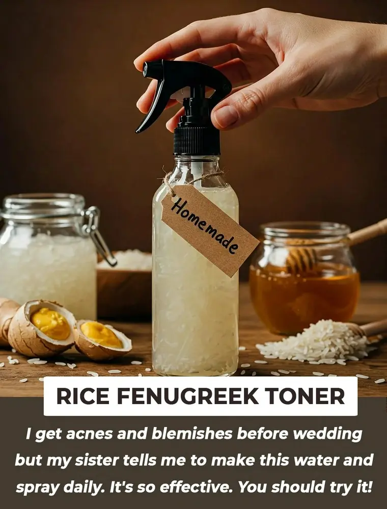 Homemade Rice water & Methi Dana Toner for Glowing Skin