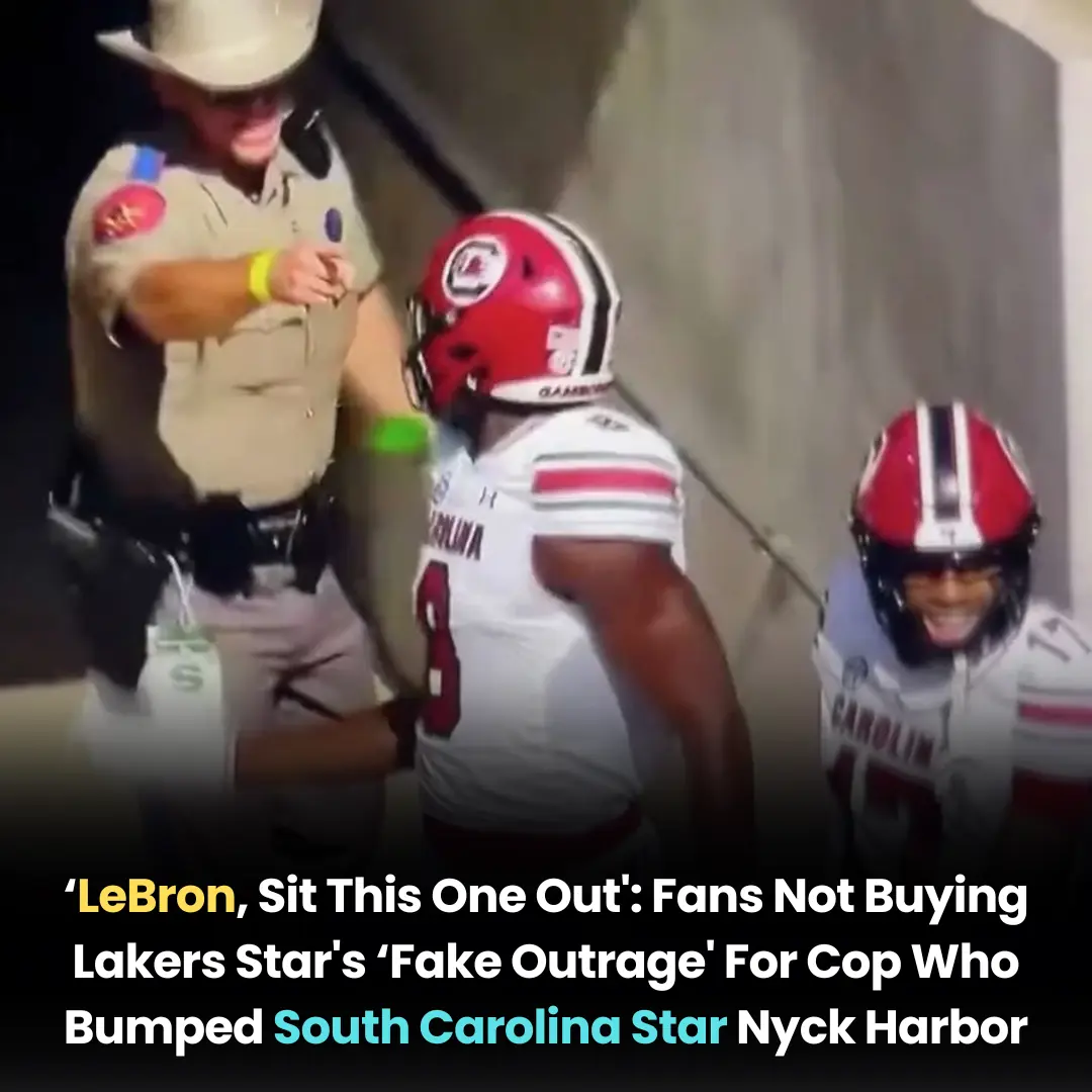 Fans told LeBron to “sit this one out” after accusing him of drumming up fake outrage over the cop who bumped Nyck Harbor.
