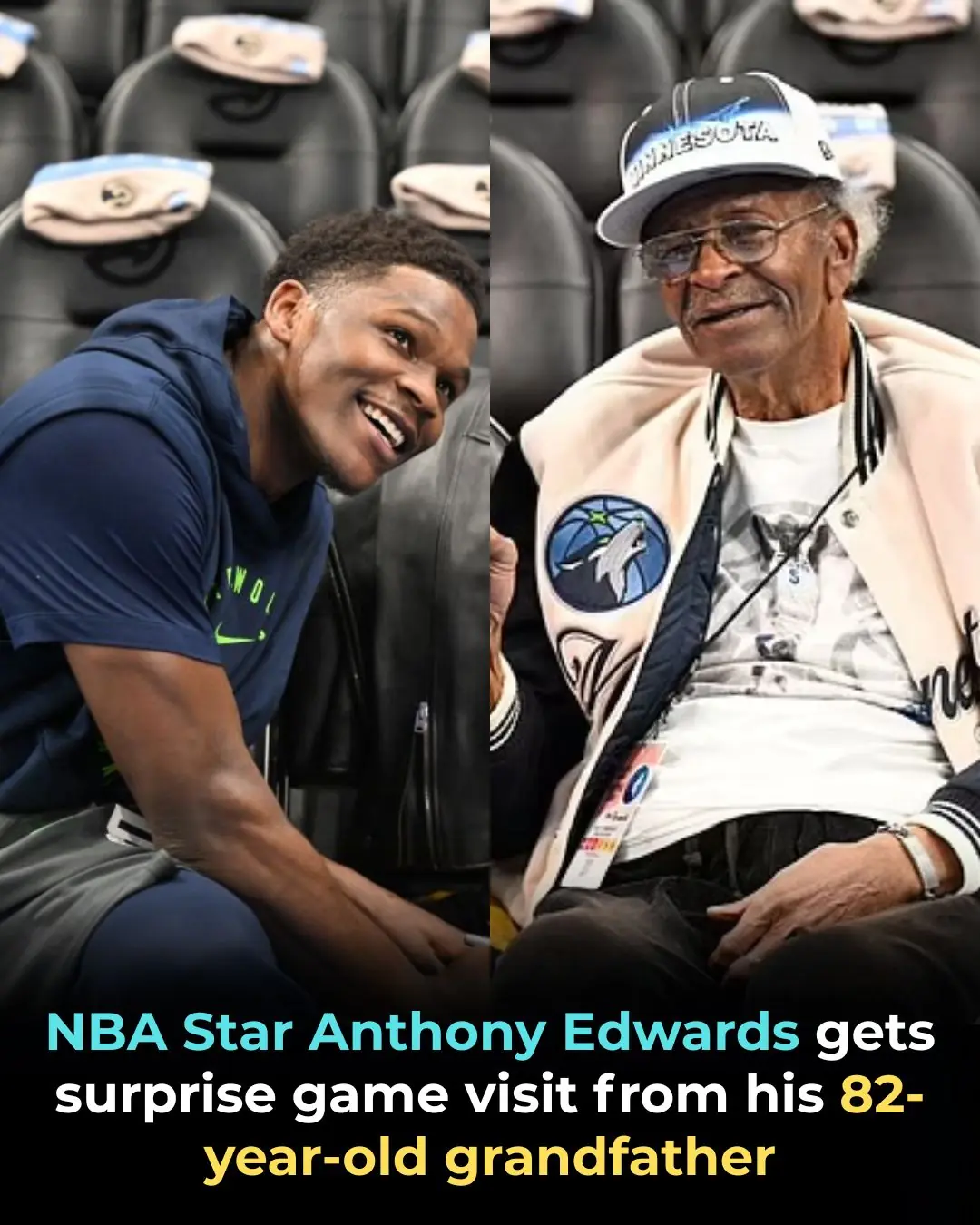 NBA Star Anthony Edwards Gets Surprise Game Visit From His 82-Year-Old Grandfather